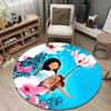 Rustic Round Christmas Multicolor Rug Pad, Non-Slip Floor Mat for Bedroom