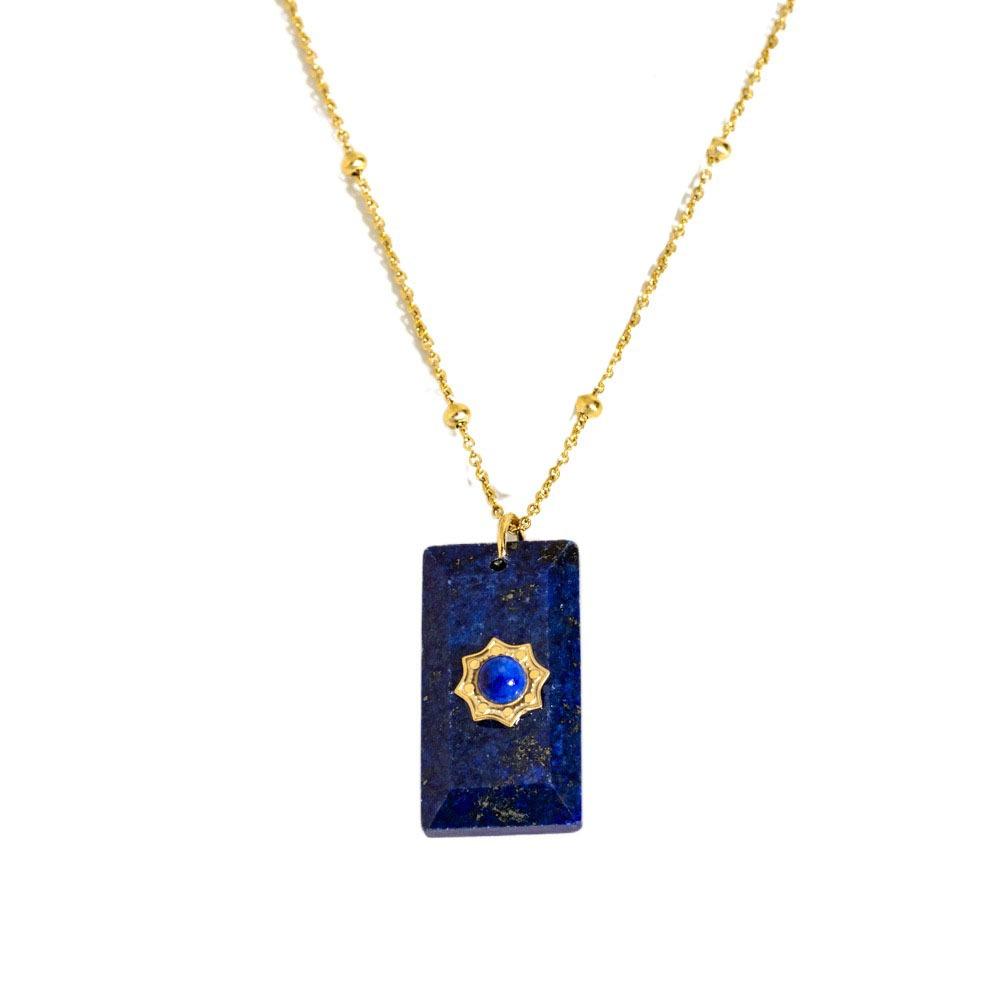 Pendant Square Neck Chain Vintage Sweater Chain Korean Chic Sun Stone Necklace  Women