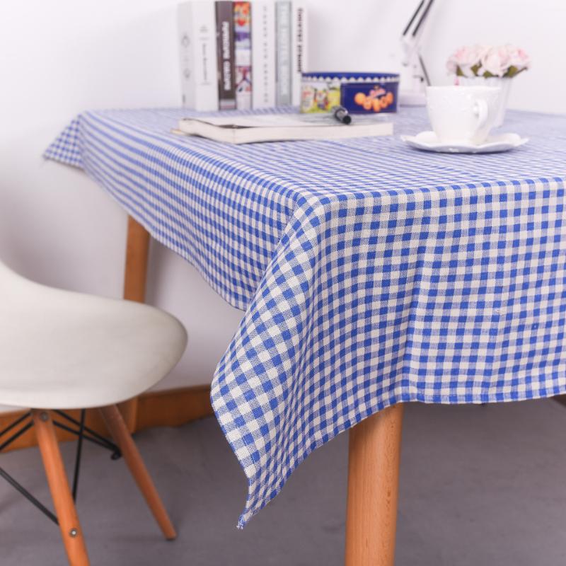 Small Fresh Checkered Tablecloth Household Dining Table Coffee Desk Mat Rectangular Dustproof Decorative Background Tablecover