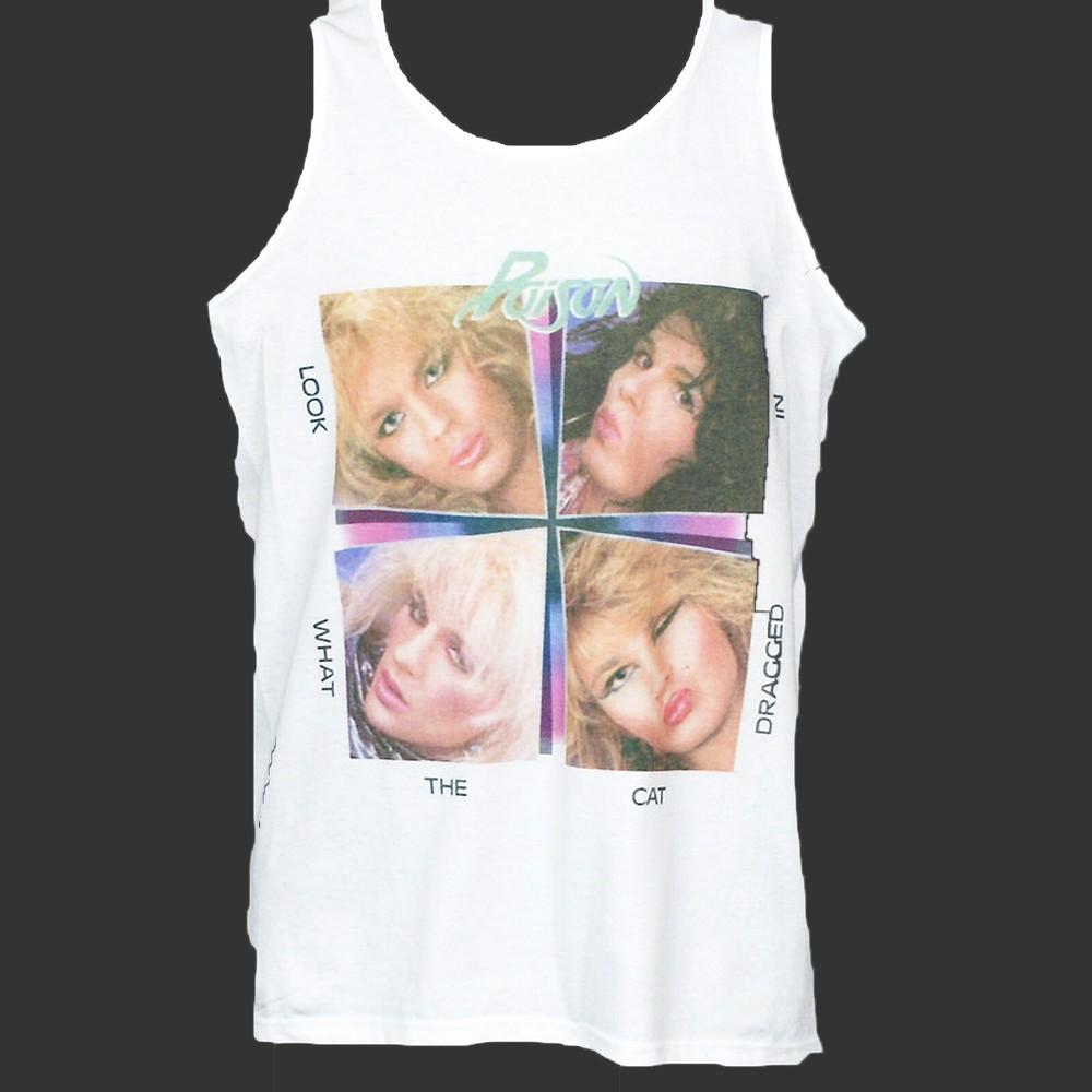 Poison Metal Rock TSHIRT vest top unisex white S2XL Unisex T-Shirt S
