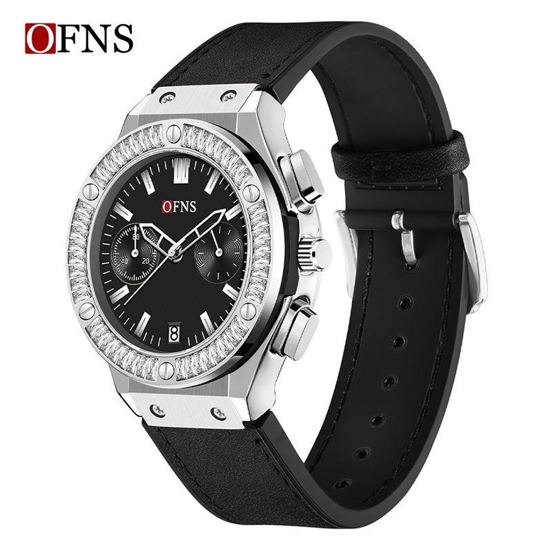 

Women s Quartz Watch Waterproof Calendar Leather Watches Fashion and Elegant Ladies Wristwatch срібний/чорний