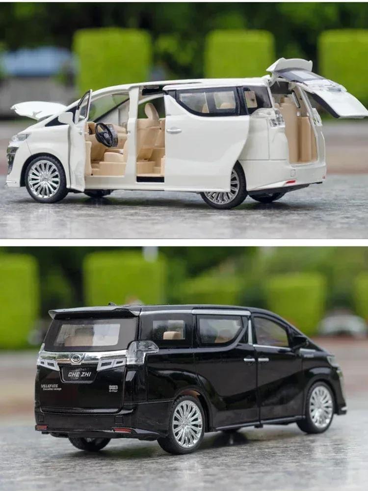 DYMNQM1 1/24 TOYOTA Vellfire MPV Van Diecast Toy Car Model Miniature Pull Back Sound & Light Doors Openable Collection Gift For Boy Kid