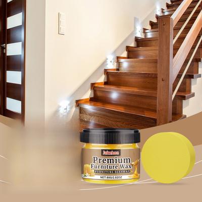 Beeswax Furniture Polish Wood Care Wax for Furniture Restoration and Protection Natural Wood Polish for Tables Chairs with Sponge