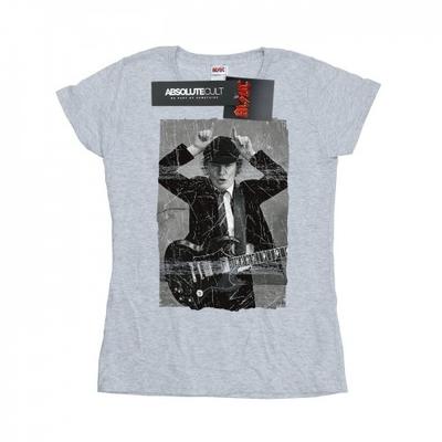Camiseta feminina/senhora Angus Young de algodão com foto envelhecida