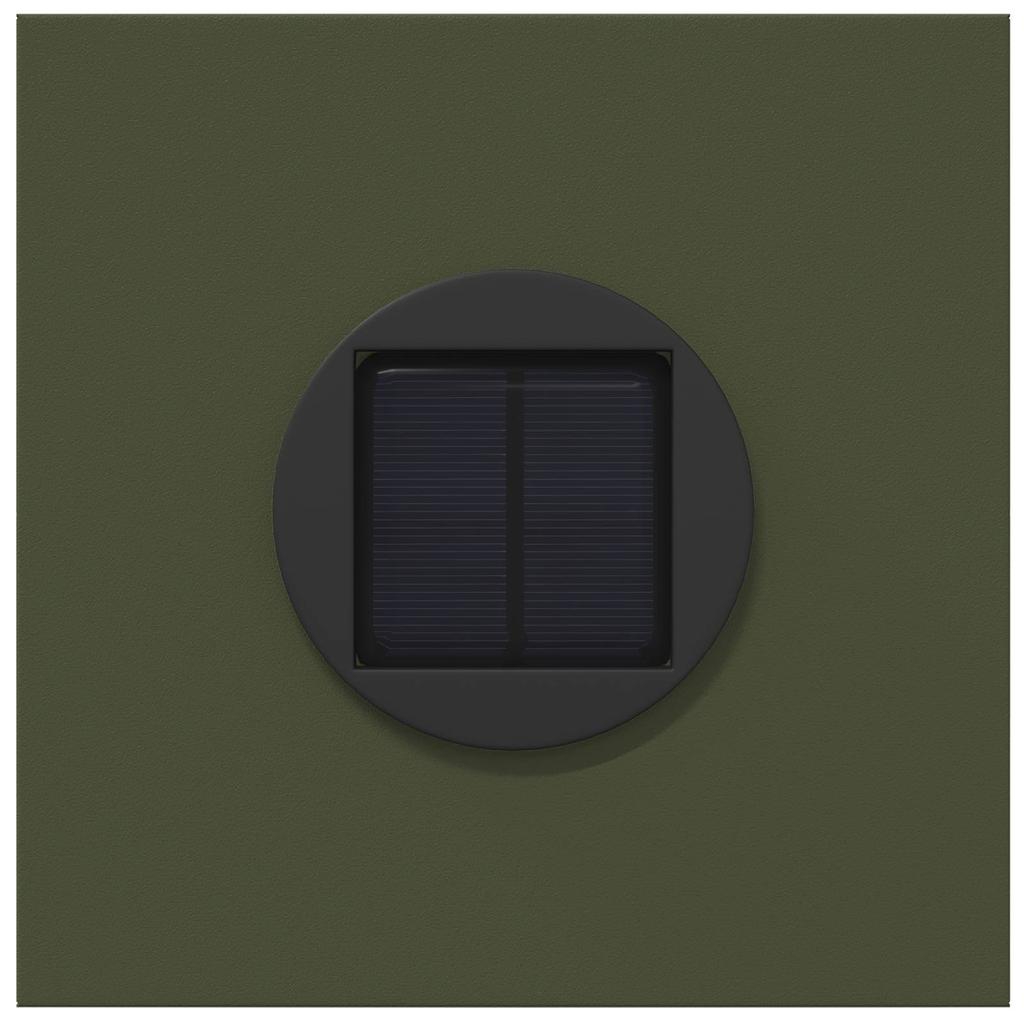 Solar LED Path Light 2 Pcs Olive Green Cold Rolled Steel