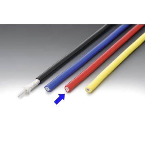 Silikonový kabel Kijima pro kola, délka 1 m, ochrana proti úniku, červený 304-4101R