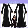 Çarşamba Morticia Addams Elbisesi Tek Parça Cosplay Kostümleri Yetişkinler İçin Cadılar Bayramı Partisi