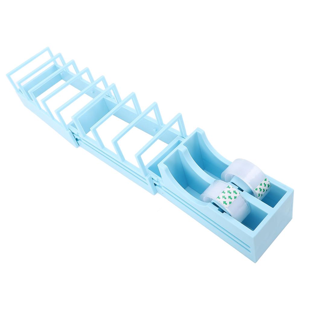 Tape Dispenser Blue Plastic Foldable Portable Tape Holder with 2pcs Tape for Packaging Pack Supplies