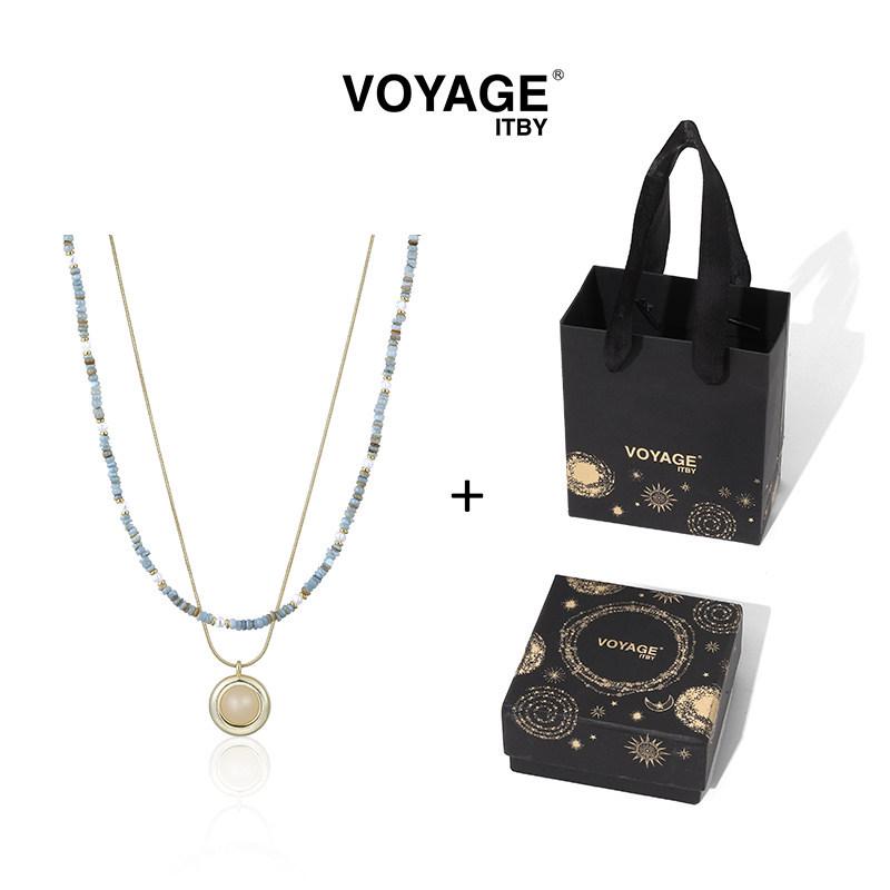 Summer Double-Layered Beaded Necklace for Women - Chic, Lightweight, and Luxurious Stone Clavicle Chain.