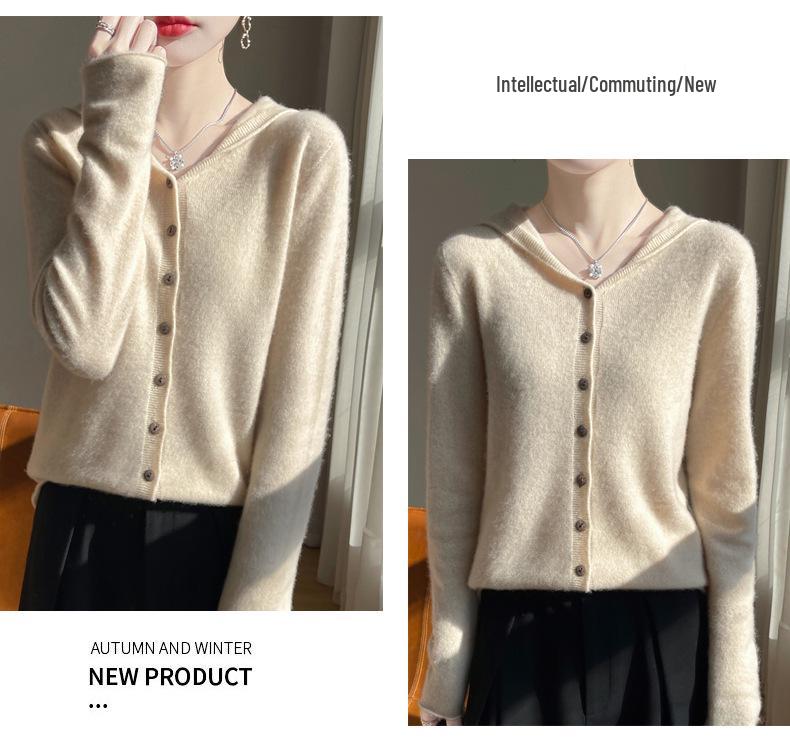 Women's Hooded Cardigan: Autumn/Winter, Knitted, Loose Fit, Versatile, Lazy Style