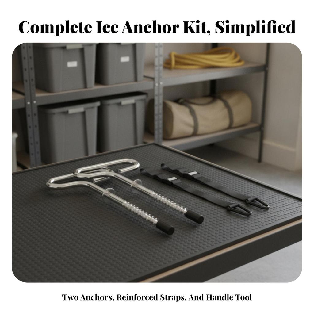 Ice Fishing Tent Anchor Kit with Cam Straps Heavy-Duty Shelter Tie down