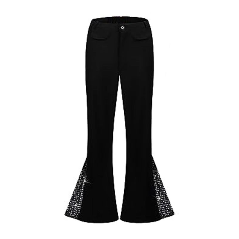 

European and American Popular Performance Costumes from the 70S Disco Era, Men s Long-Sleeved Shirt and Pants Set, Cosplay Performance Outfit Separate Pants XXL