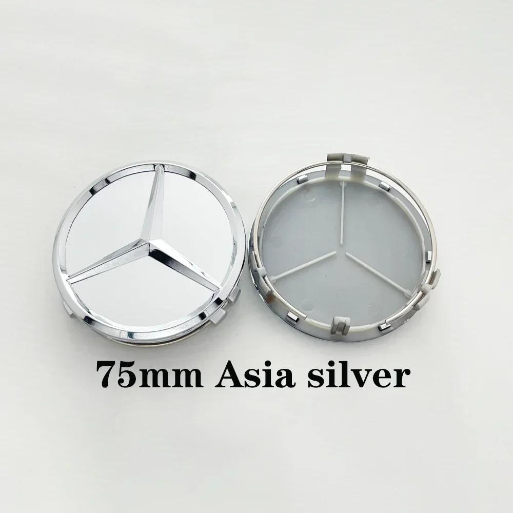 

New 2025 Hot 4pcs ABS 75mm Car Rims Hubcaps Wheel Center Caps For Mercedes Benz AMG C E S GLE CLC Class W204 W221 W205 W176 W177