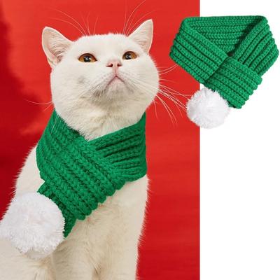 Pet Scarf Christmas Autumn Winter Warm Cat and Dog Scarf Christmas Day Atmosphere Accessories Pet Supplies Kitten Accessories