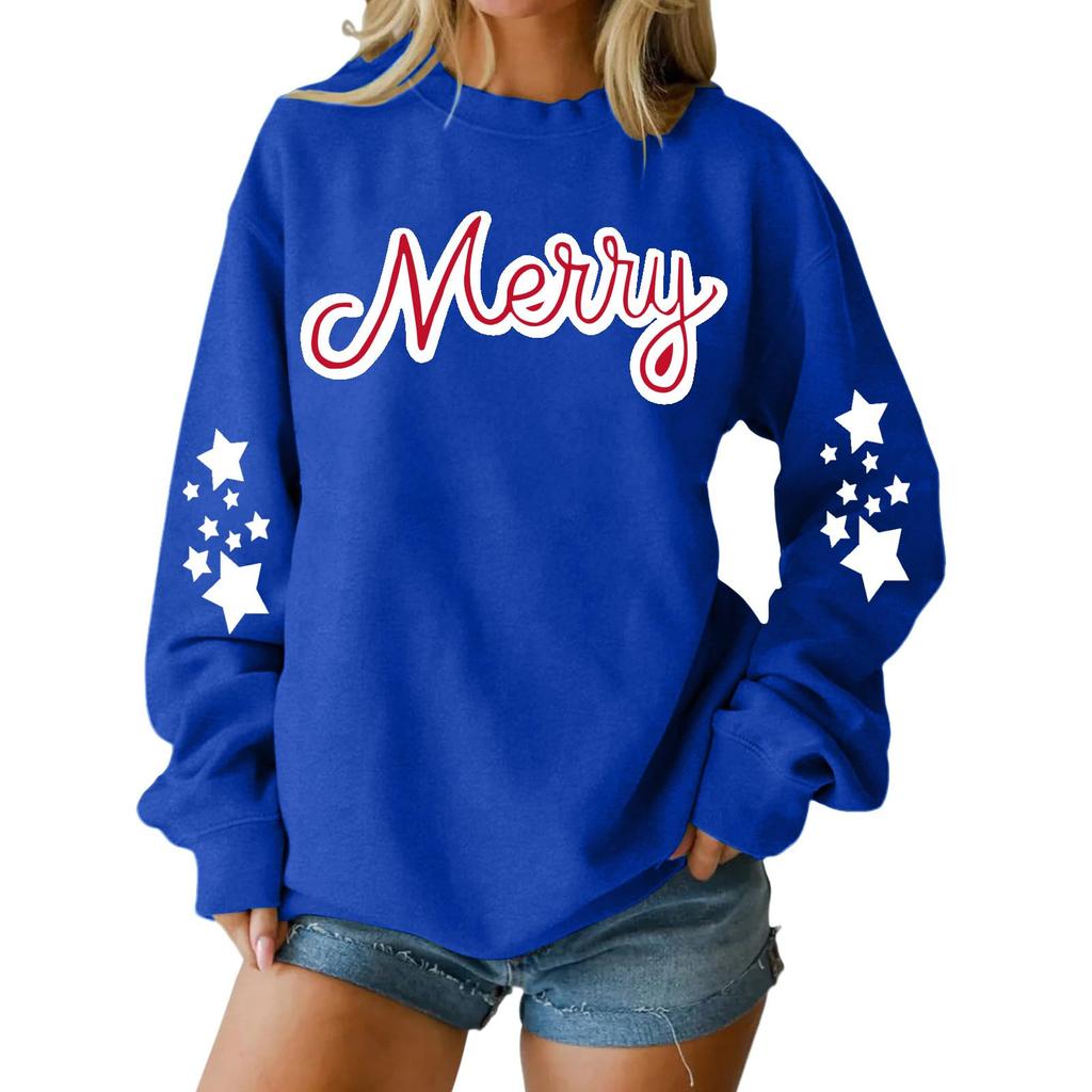 Dame Løs Komfortabel Casual Moteabel Karaktertrykk Rund Hals Langermet Genser