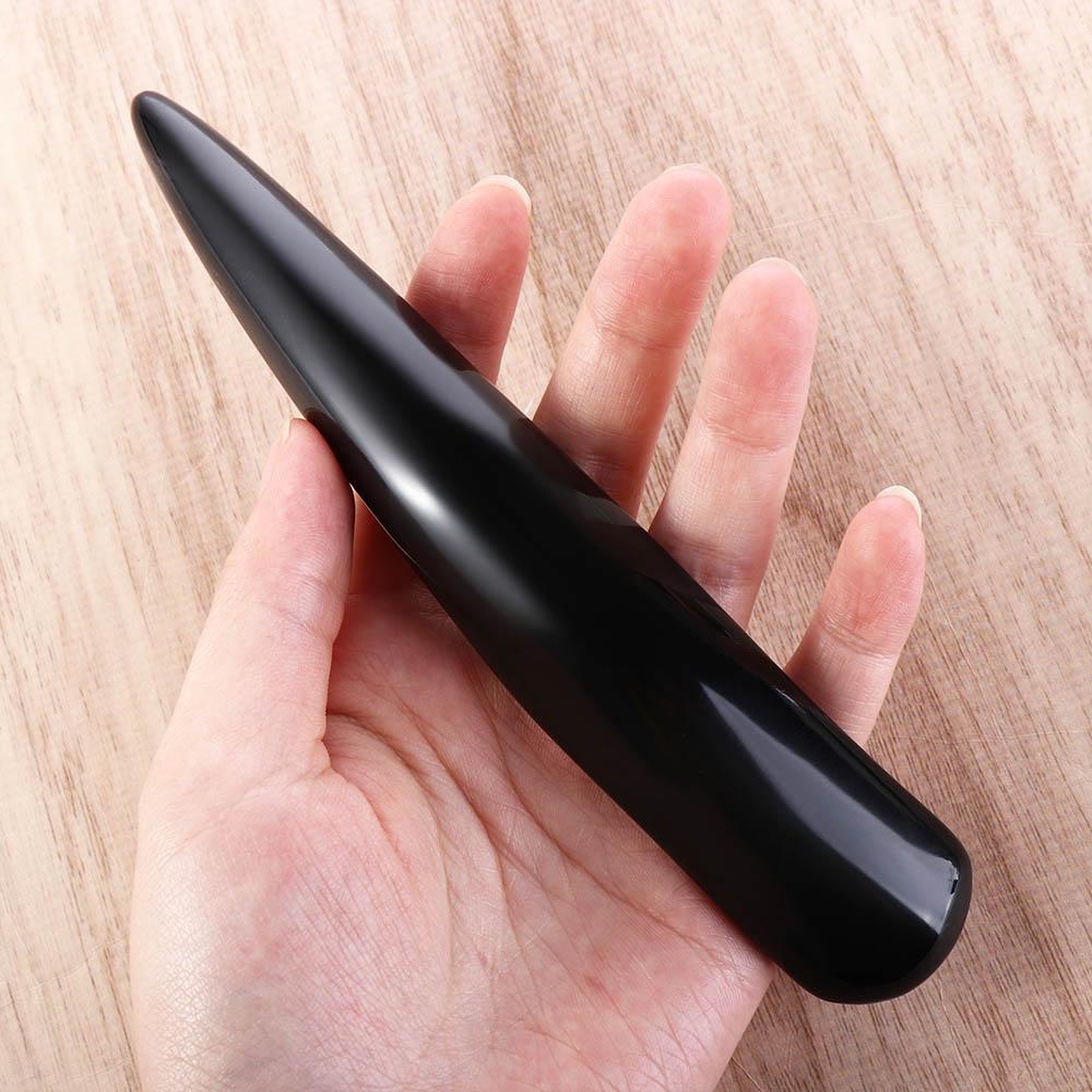 SPA Massage Scraping Bar Black Buffalo Horn Meridian Massage Stick Horn Scraping Tool  Women