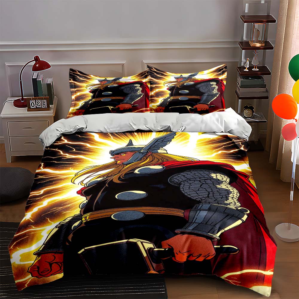 

Comic-style Thor graphic. Bedding sets Duvet cover sets Duvet covers Pillowcases(1 * Duvet Cover 2 * Pillowcases, without duvet insert) 135x200cm