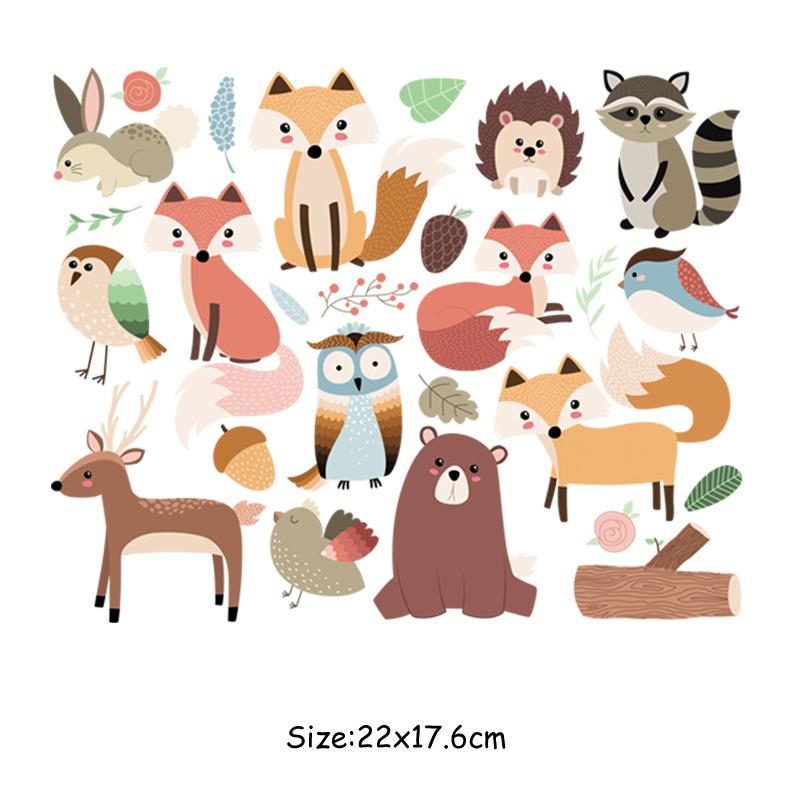 1 Set Animal Patches Fashion Diy Washable Heat Transfer T-Shirt Clothes Decoration Stickers Small Animal Transfers Patch