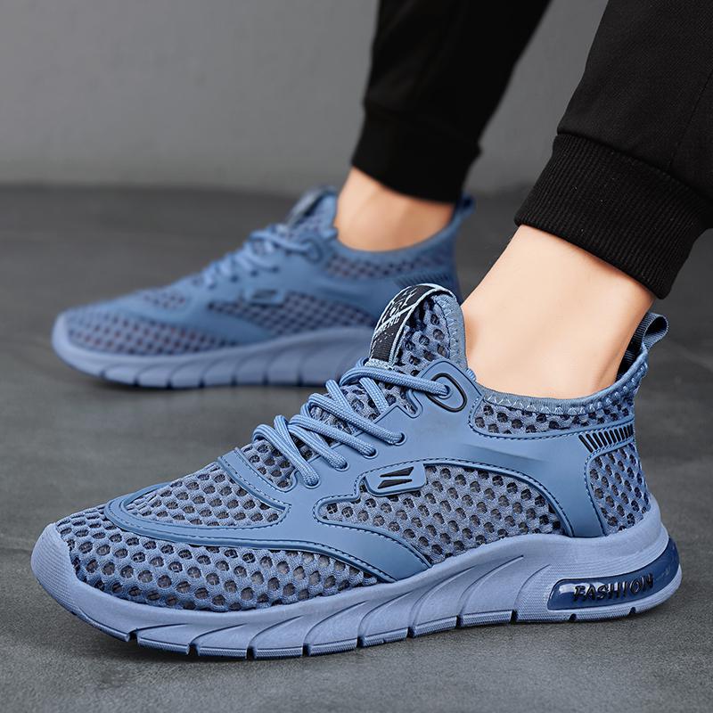 Summer breathable thin mesh hollow mesh mesh shoes sports leisure running lightweight trendy shoes