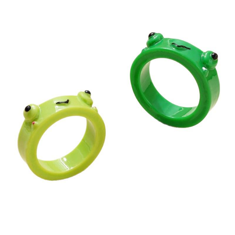 Colorful Cartoon Frog Resin Ring for Kids - Fun and Playful Index Finger Ornament