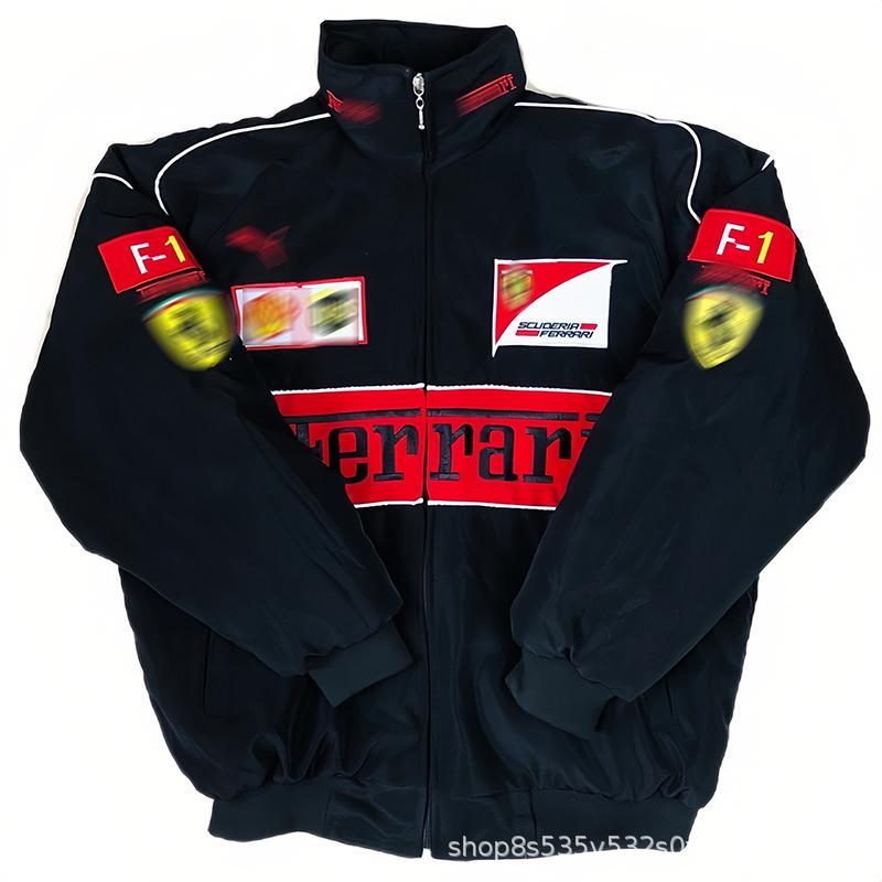 Retro F1 Embroidery Racing Windbreaker: Unisex Spring Biker Jacket