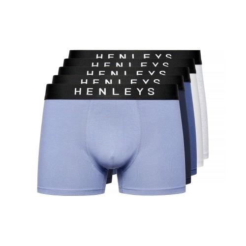 Henleys Mens Inkset Marl Boxer Shorts (Pack of 5)