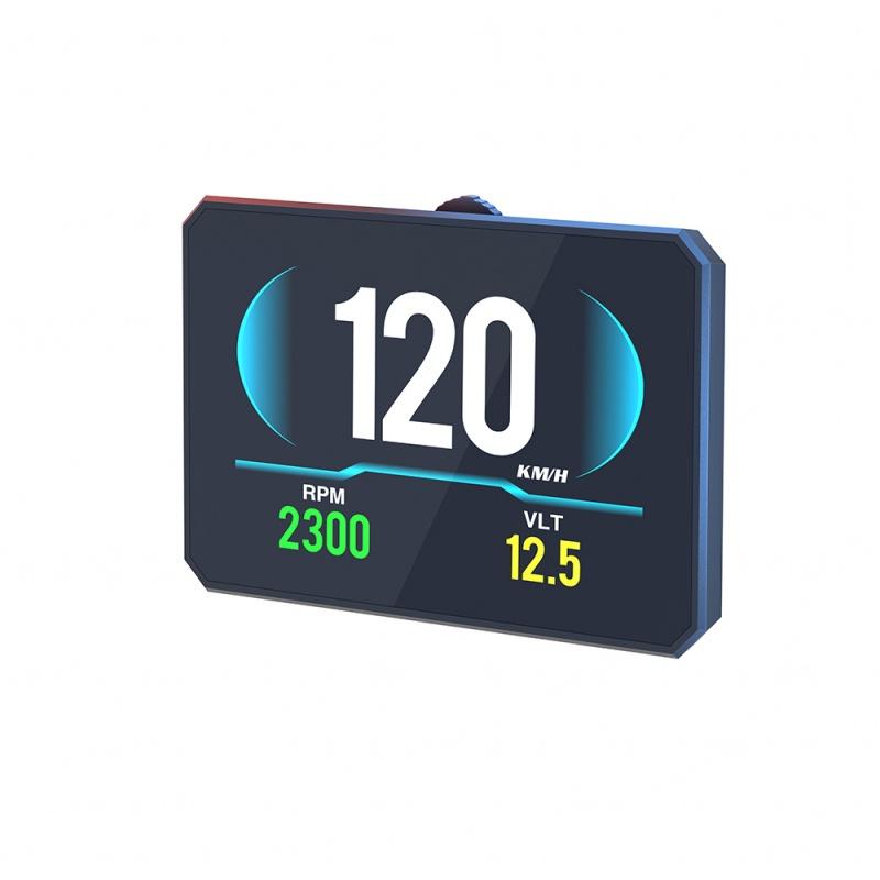 P16 Car Hud Obd2 Lcd Meter Head Up Display Speedometer Kmh,Mph Tachometer Water Temp Fuel Consumption Turbo Pressure