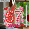 Happy Valentine's Day, 67 Six Seven Sign, Pink Love Heart Pattern, Acrylic Pendant, Party Holiday Decor, Home Decor, Window Pendant Decor, Decor Sign