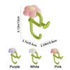 Cute Plastic Flower Bag Hook Adjustable No Drill Flower Shaped Desk Hook Removable Desktop Storage Hook Office