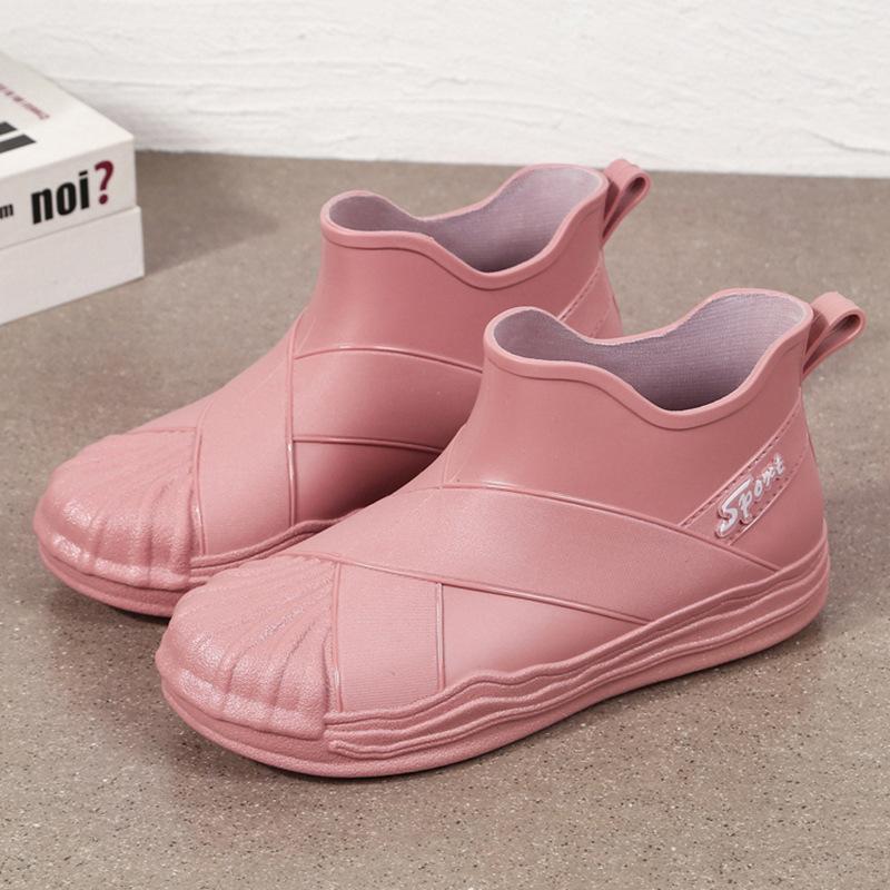 Shell Head Rain Boots Women's Fashion Outer Wear Short Rain Shoes Student Non-slip Waterproof Shoes Adult Versatile Rubber Shoes