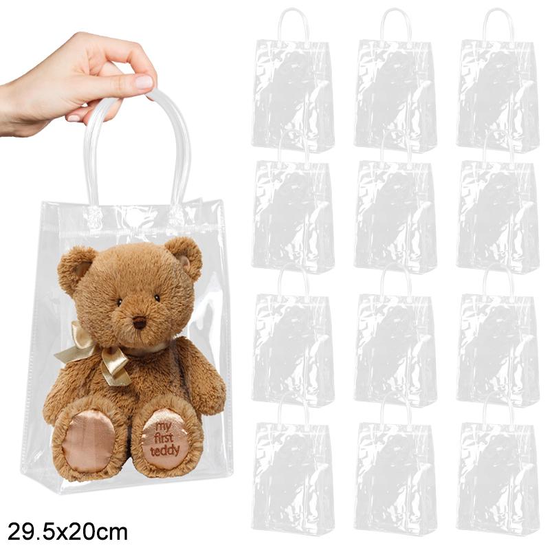 

5/10 шт. прозрачный подарочный пакет с ручкой для дня рождения, свадьбы, ПВХ, подарочная упаковка для конфет, рождественский подарок для детского душа, подарочная цветочная упаковка 5pcs