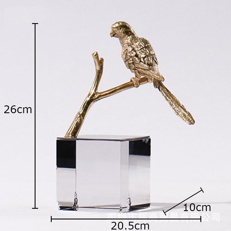 

Crystal Base Copper Bird Crafts Creative Ornaments Desk Decoration Gold-plated Birds Statue Crystal Artwork Room Aesthetic Decor