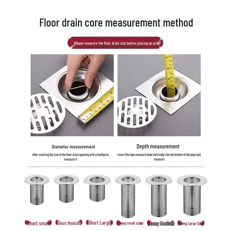 304 Stainless Steel Anti-Clog Floor Drain Cover for Bathroom & Kitchen