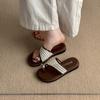 Woven Cool Slippers Women's Summer Wear 2025 Spring New Muffin Thick-soled Niche Casual Fashion Beach Shoes