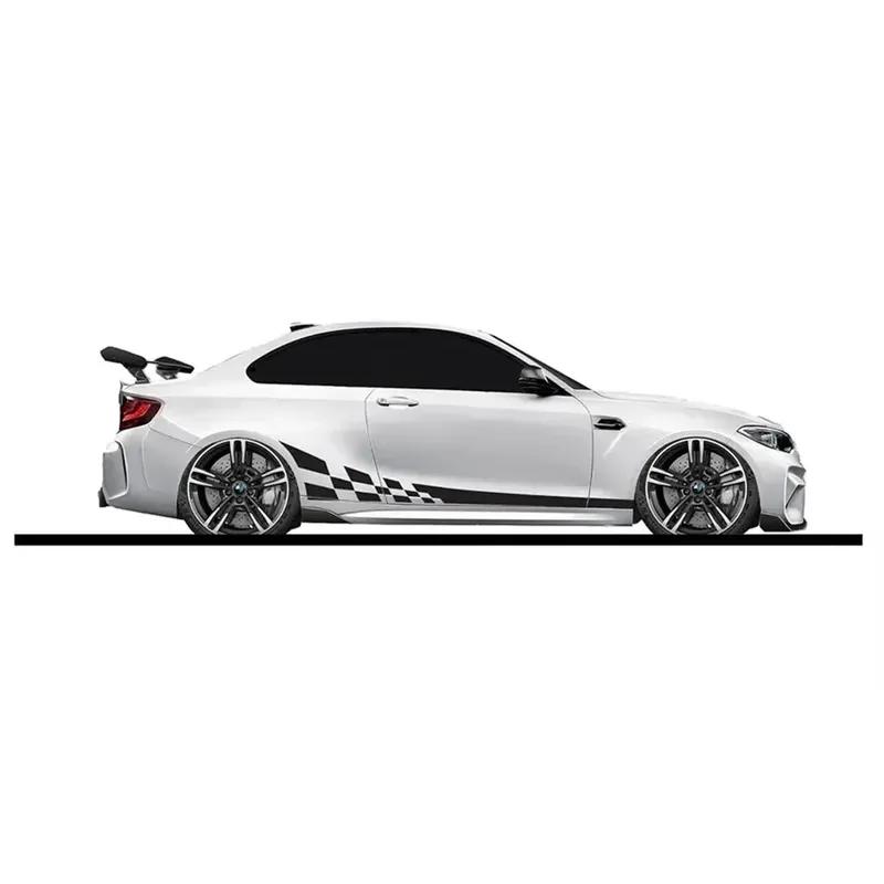 2PCS DIY Car Both Sides Body Stickers Stripes Auto Door Decals Automobiles Products Car Wrap Vinyl Film Car Accessories