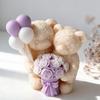 Elastic Silicone Candle Mould Featuring Balloon Bear Figure Removal for Handcraft