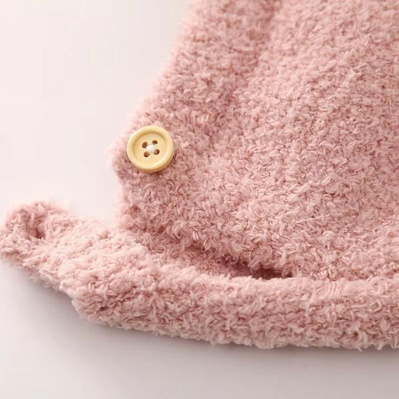 Cute Cherry Flower Baby Hat Winter Thick Velvet Baby Boys Girls Cap Beanies Ear Protection Infant Toddler Pullover Hats