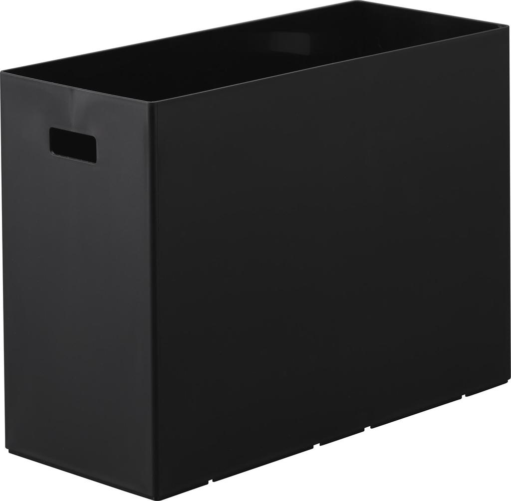 Yamazaki Tower Storage Box with Extra Box for W15 x D35 x with Storage 1970 Lid, Carts, Large, Black, H26cm, Casters, Space-Saving Cart,