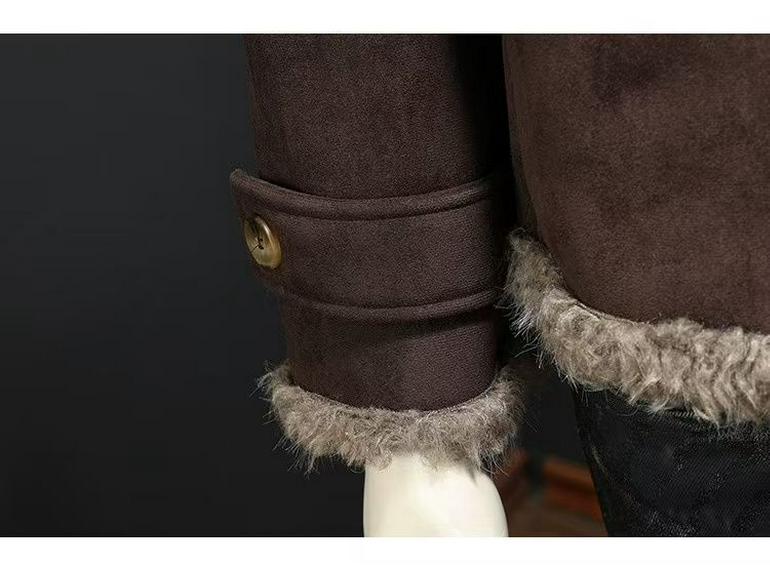 Men's High-End Lambswool Leather Motorcycle Jacket for Autumn/Winter