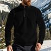 American Style Men Heavyweight Polar Fleece Outdoor Long Sleeve Stand Collar Zip Bottoming Sweatshirt