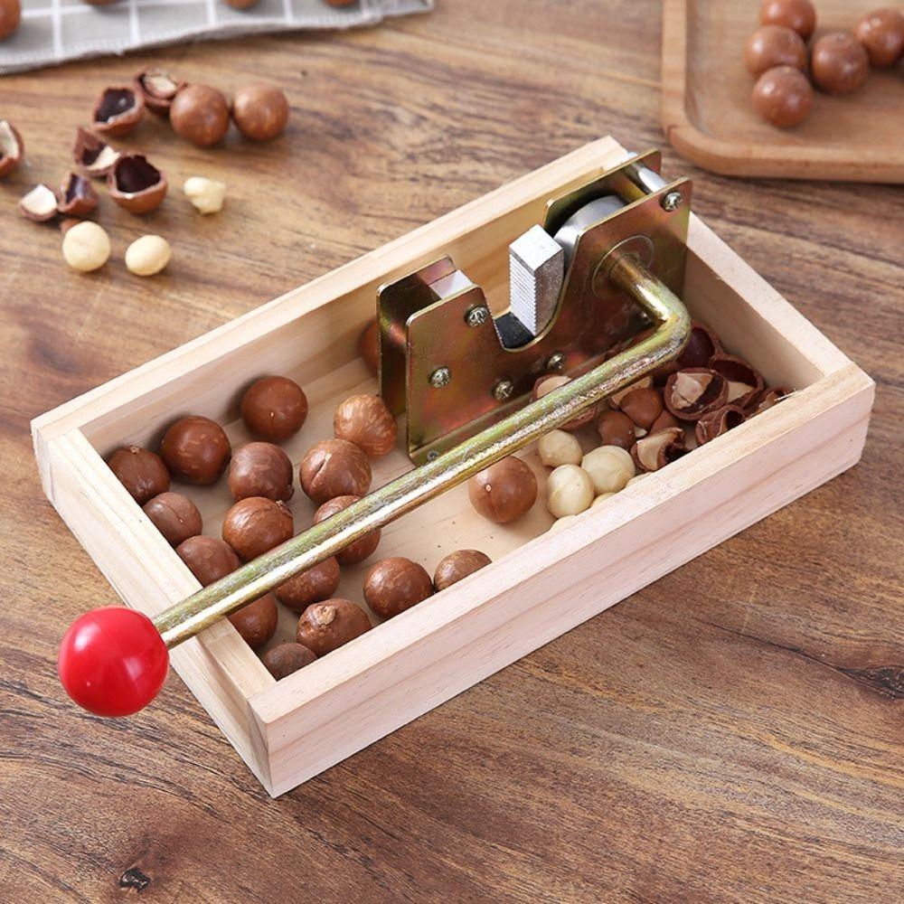 Nut Tongs Wooden Base Heavy Duty Easy to Use Walnut Pliers Nut Sheller Nutcracker Chestnut Opener