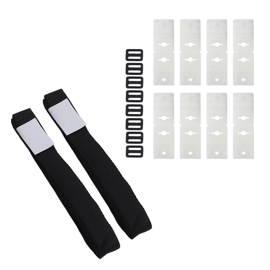 Pool Cover Reel Strap,   Length Solar Blanket Roller Attachment Kit with 8 Buckles and Straps, for Swimming Pool Cover
