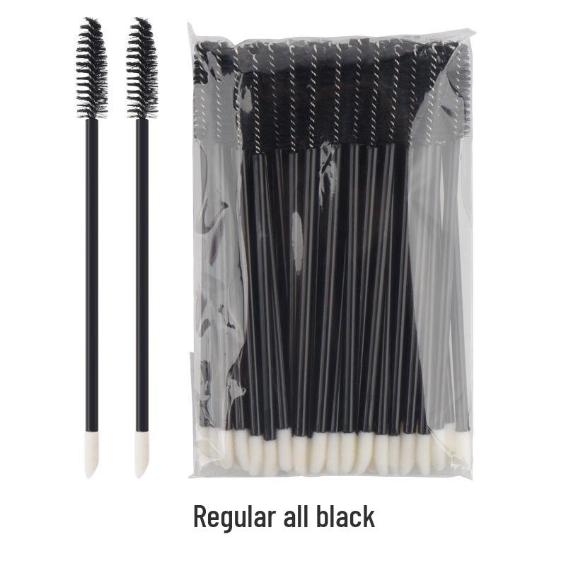 50-Piece Pack: Disposable Eyelash & Lip Brushes with Crystal Rod