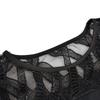 European & American Lace Patchwork Seven-Sleeve Irregular Hem Plus Size Chiffon Dress for Women