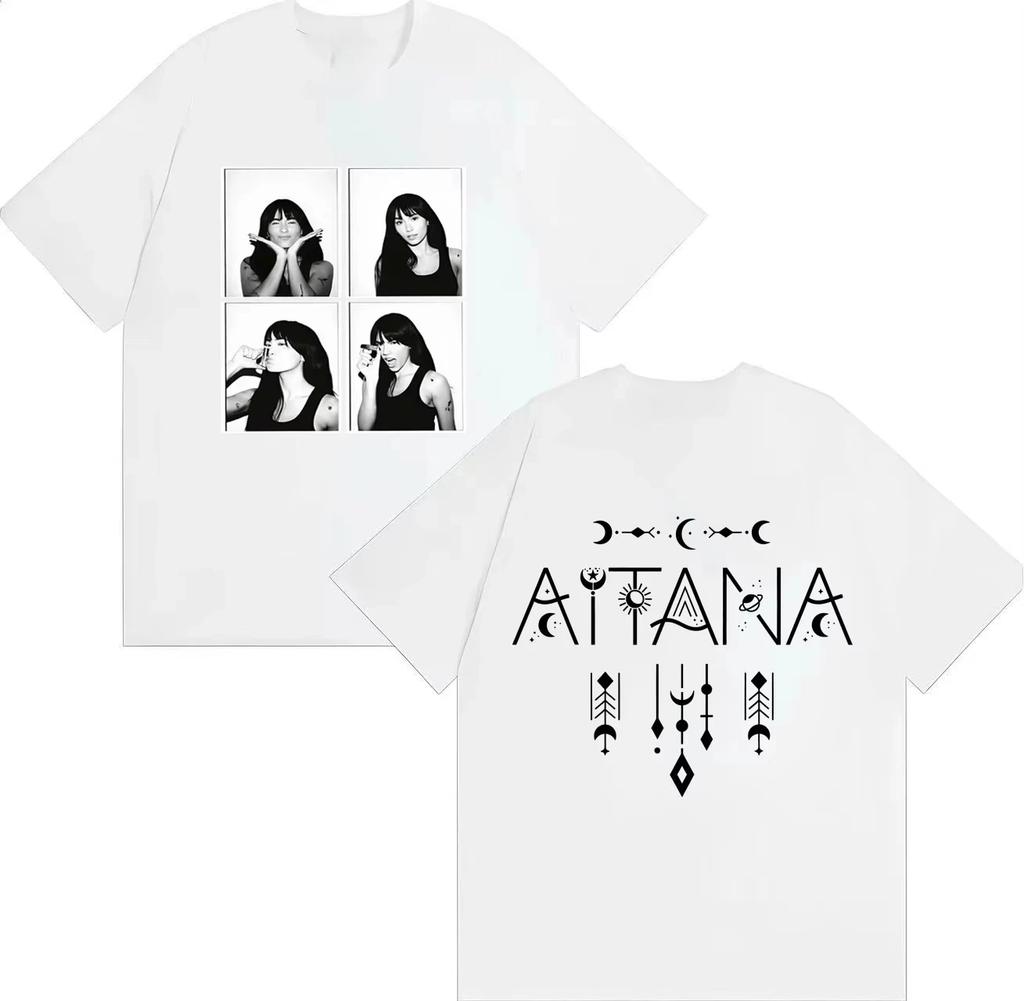 Trendy Aitana Graphics TShirt Unisex Women Pop Double Sided Print Summer Streetwear Cotton T Shirt Casual Tops Fans Gift Streetwear