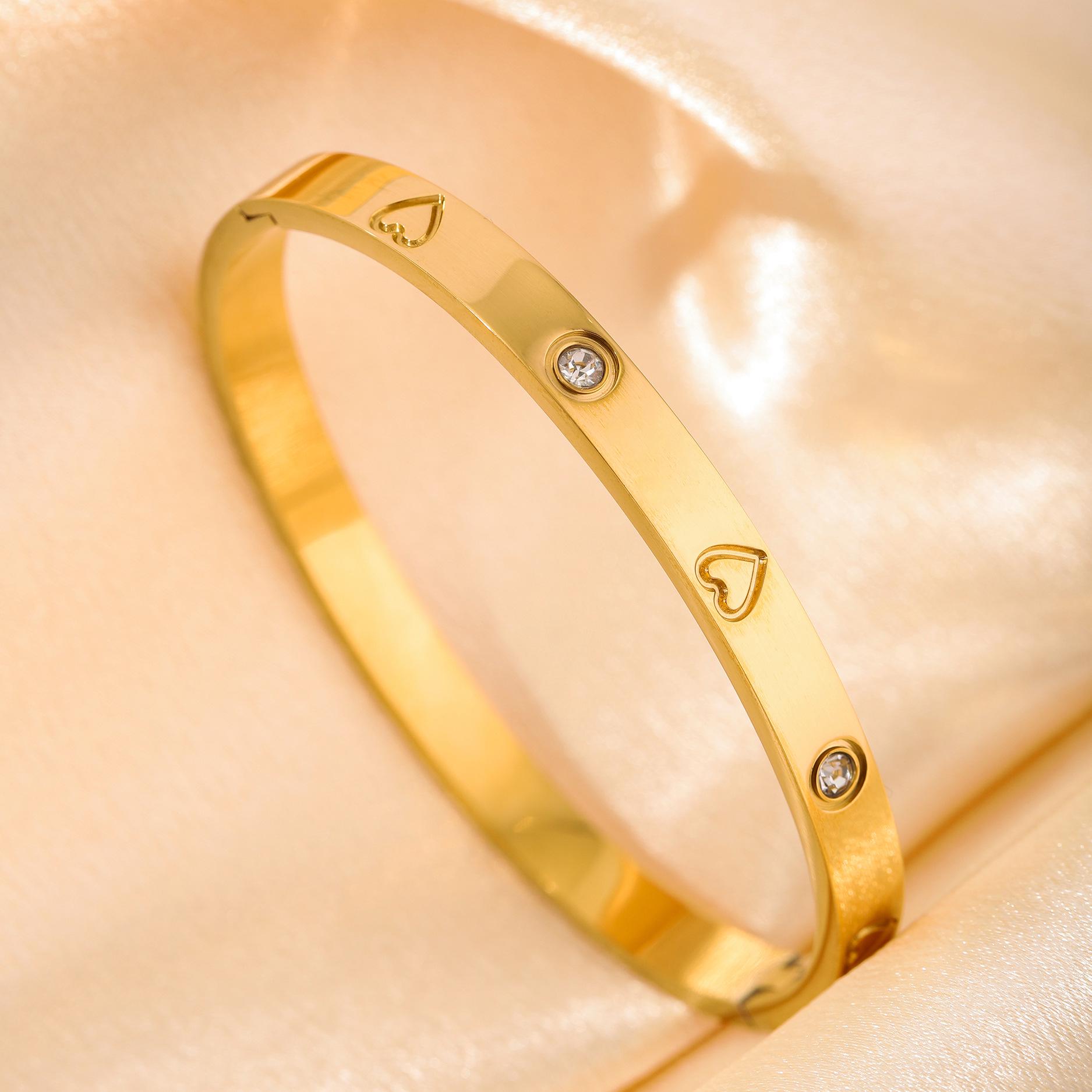 Минималистичный женский роскошный браслет с открытой шиной - Европейский и американский дизайн 18K