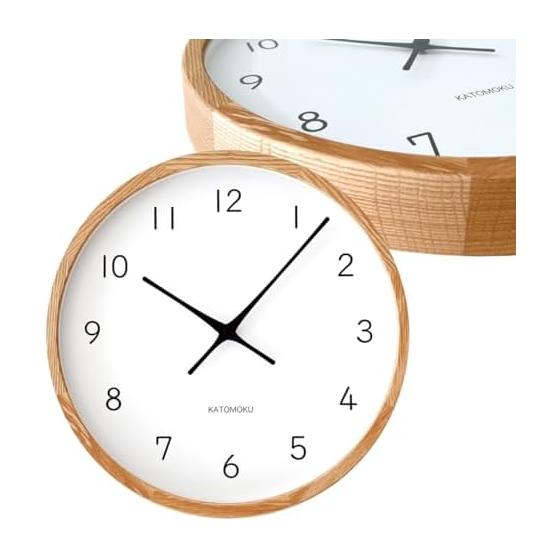 KATOMOKU muku clock 13 LL oak km-139OARCS wall clock sweep movement diameter 38.2cm (SKP radio clock)