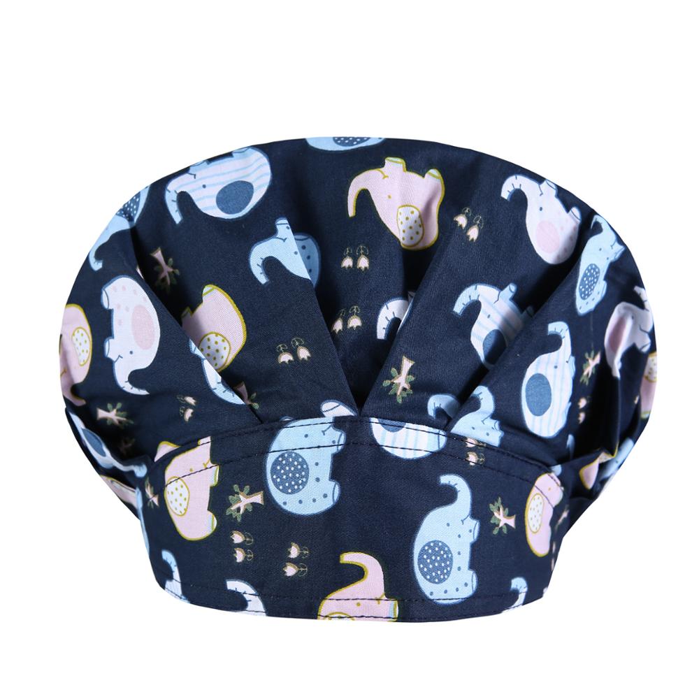 Clearance Pattern Scrub Cap Printing Working Hat Cotton Women Beautician Dust Proof Cooking Chef Caps