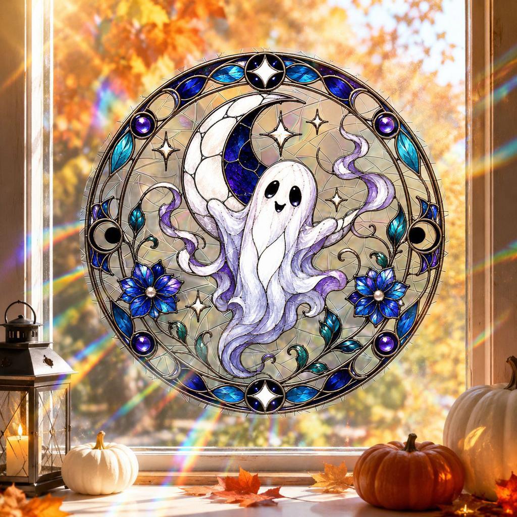 Halloween Witch Static Cling Window Decals Moon Decor 3030 cm
