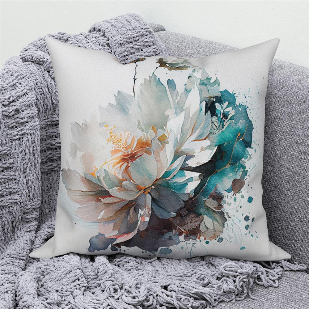 Juste De Coussin Florale D'interconnexion, Décor De Canapé De Maison De Ferme, Jeté De Voiture, Pivoine, Annie, Imprimé